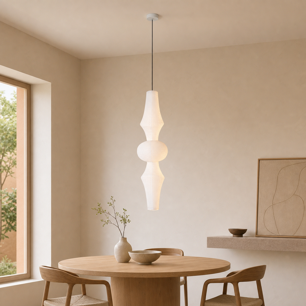 Akari Dia 12.9 by H 59.1 inch rice paper pendant light