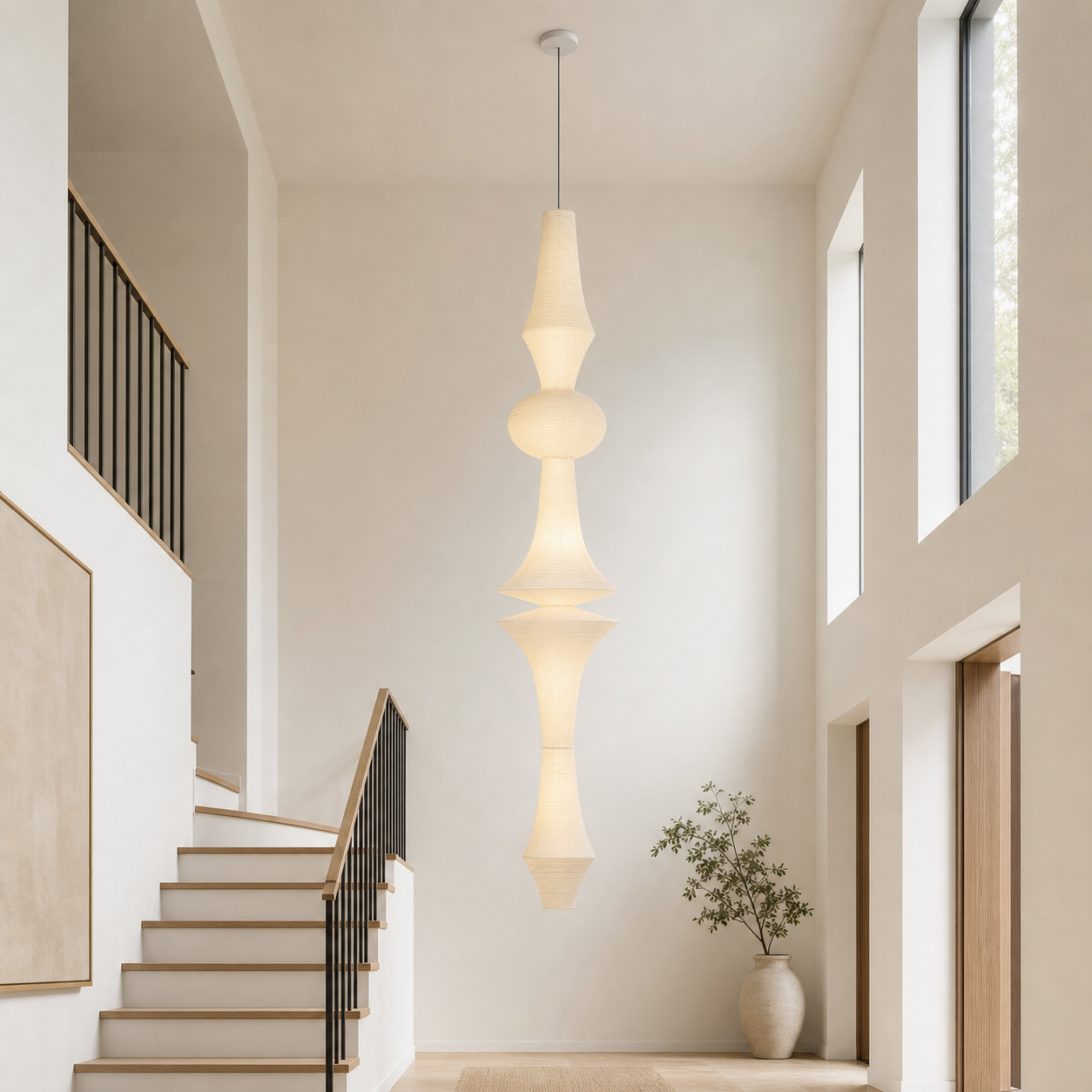 Akari Dia 16.9 by H 106.3 inch rice paper pendant light