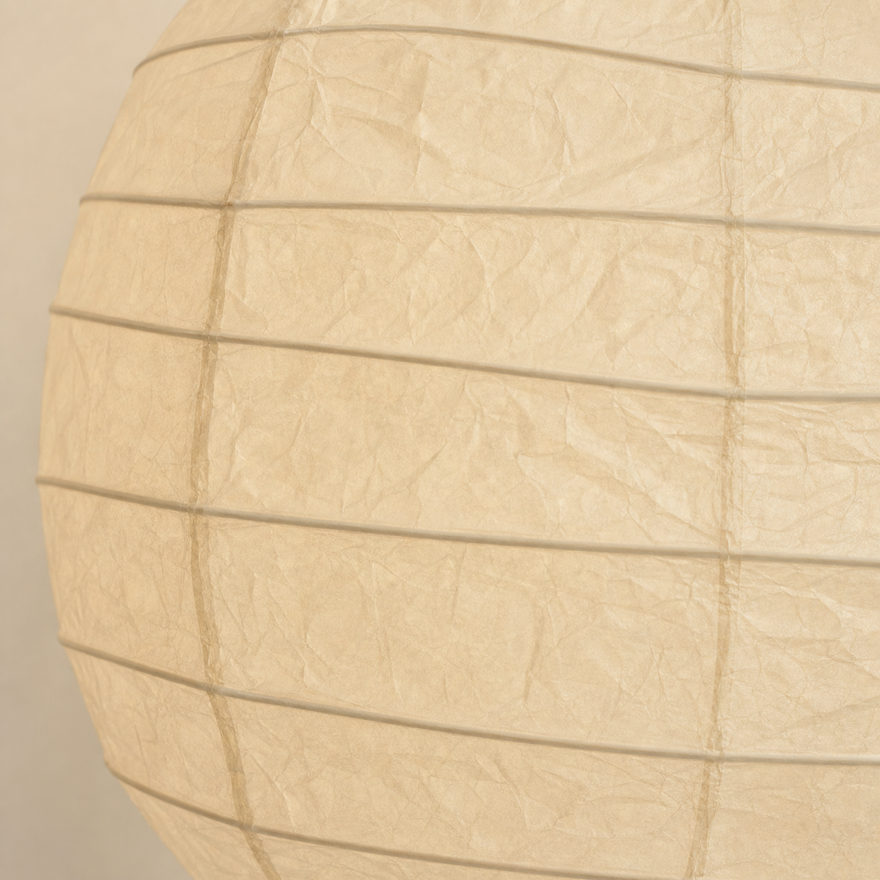 Akari D washi paper shade texture and bamboo rib detail