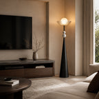 Avrn Aivara marble sphere floor lamp detail