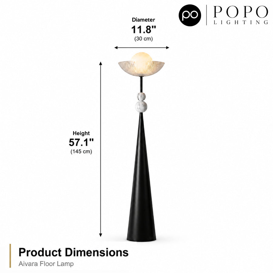 Aivara Marble Globe Floor Lamp 7