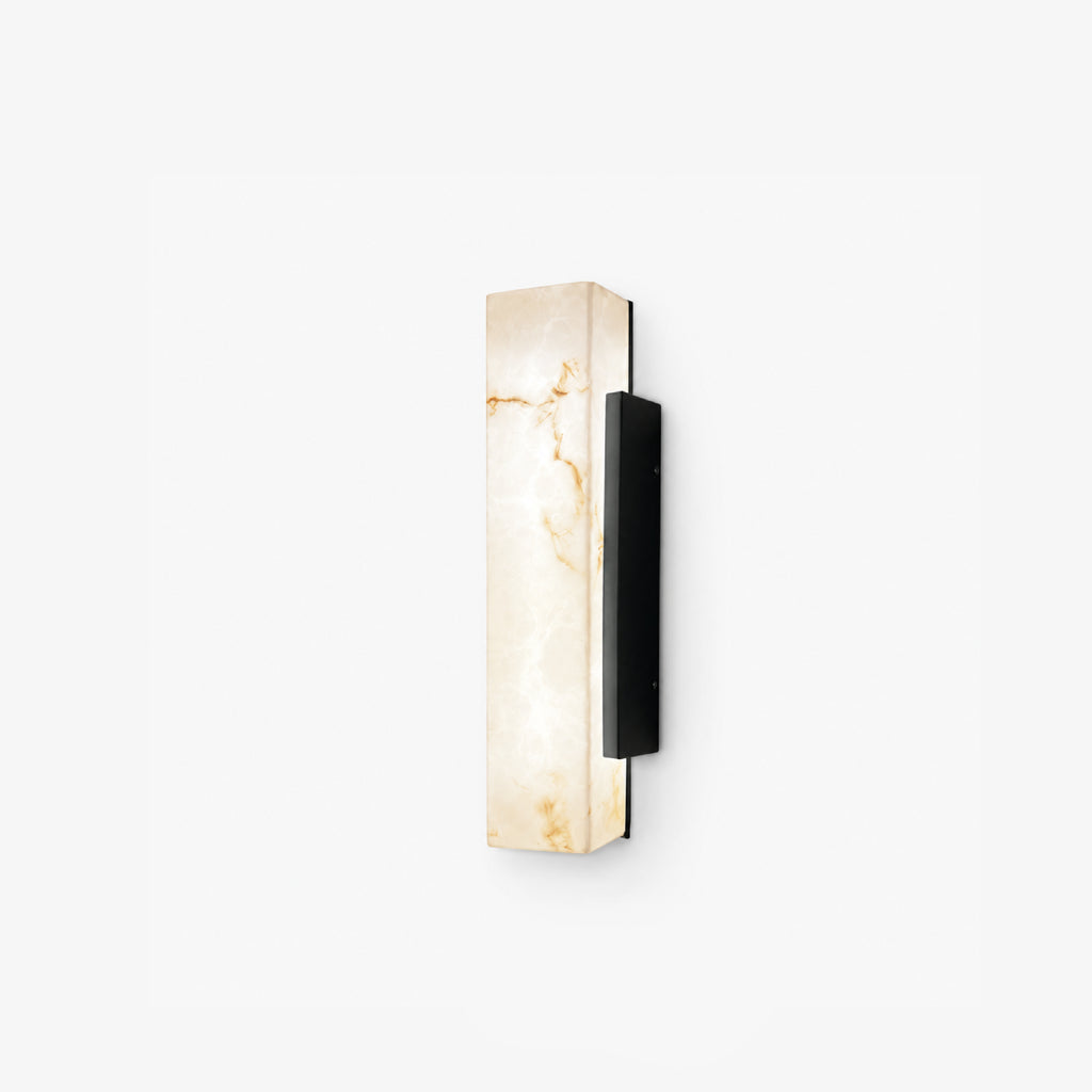 Alura waterproof LED wall light in black and alabaster white