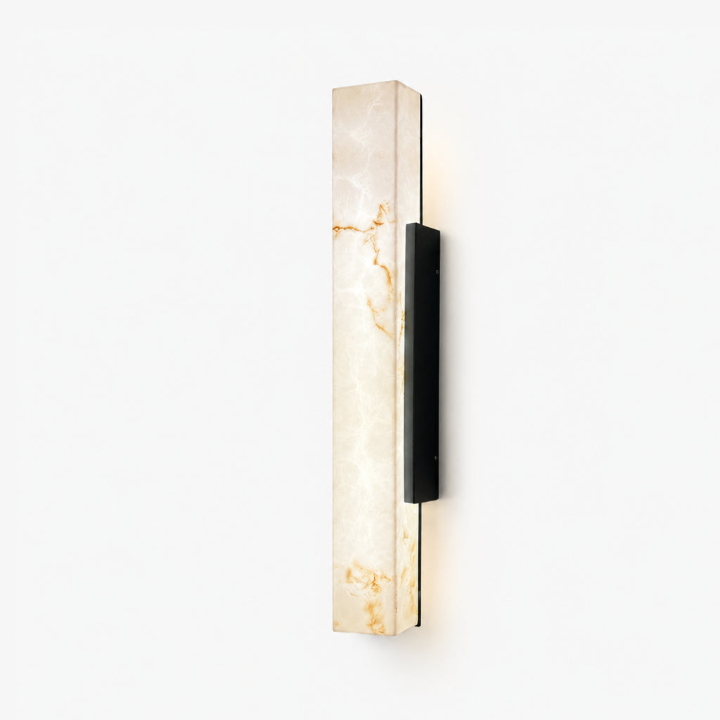 Alura black and alabaster white exterior wall sconce