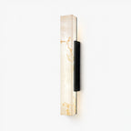 Alura black and alabaster white exterior wall sconce