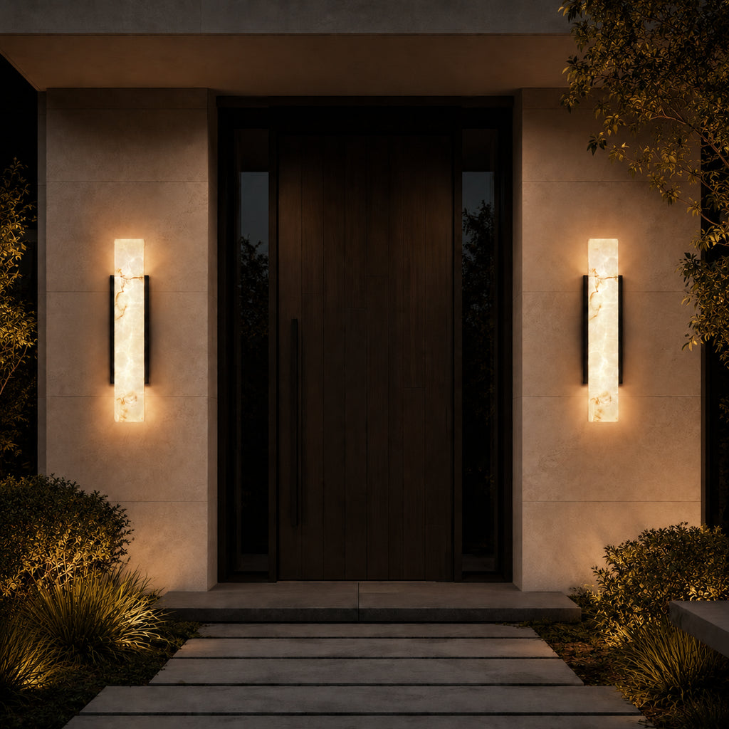 Alura Spanish alabaster-inspired outdoor wall light