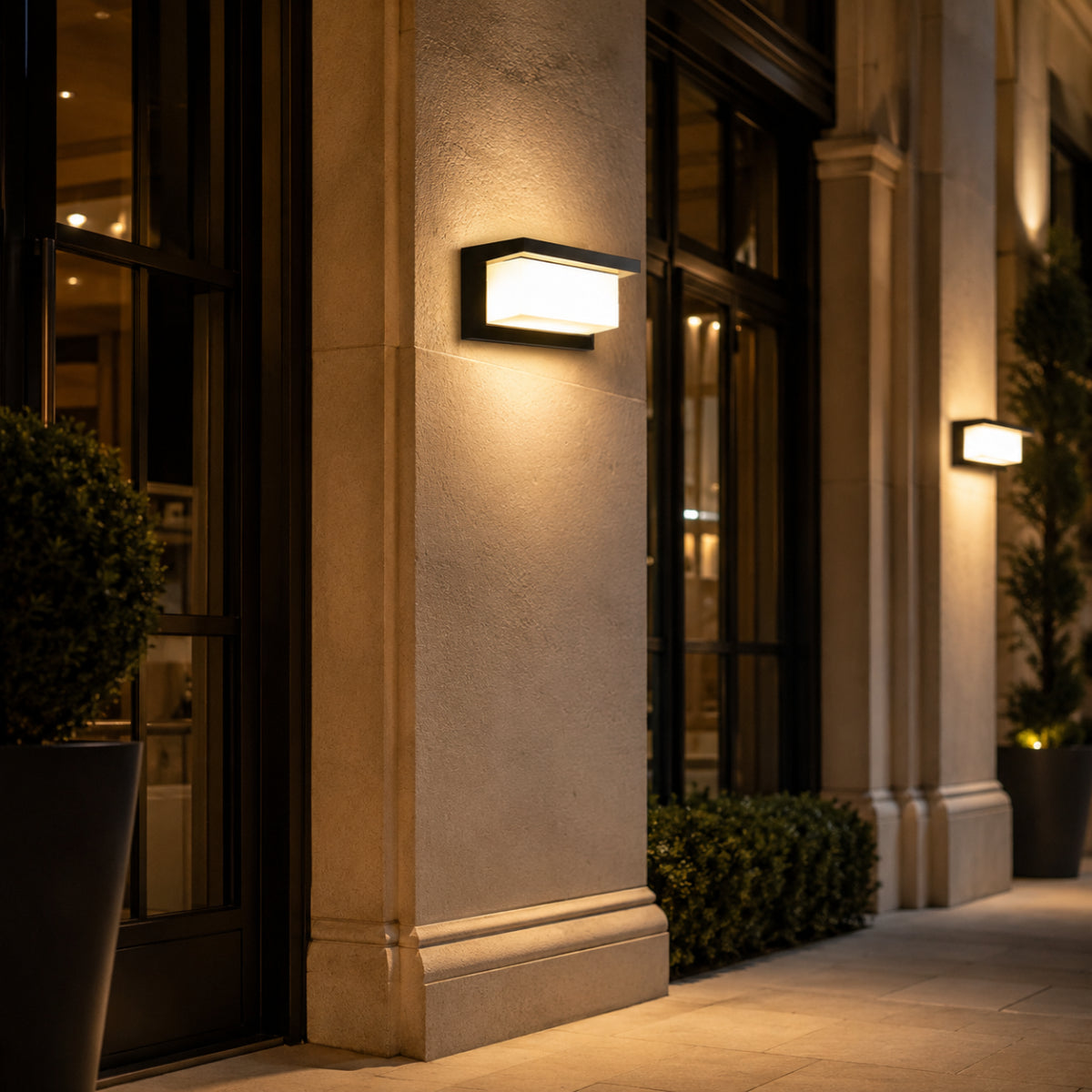 Apex outdoor wall light for patio and exterior walls