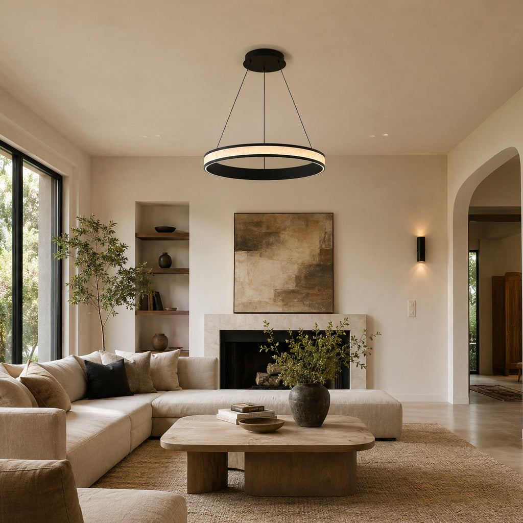 Avrn Ciralyn black and white chandelier detail
