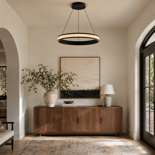 Ciralyn Alabaster Ring Chandelier angled view