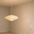 Akari 15A white cord, inline switch, US plug and ceiling hook components