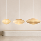 Small, Medium and Large Akari 15A rice paper swag light size comparison