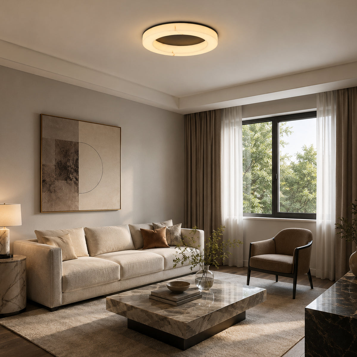 Avrn Liora resin ring ceiling light