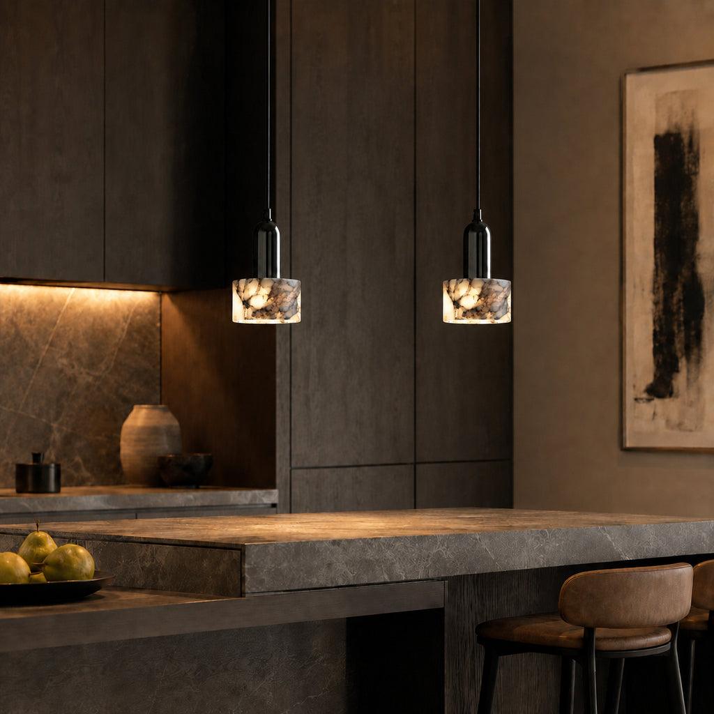 Avrn Norell alabaster pendant light