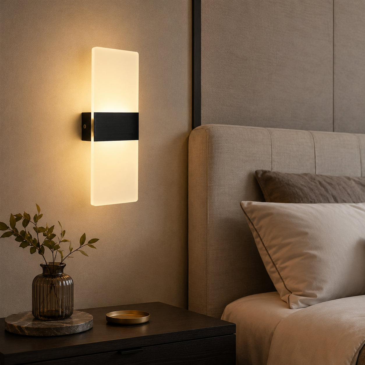 Novae modern wall sconce with soft diffuser