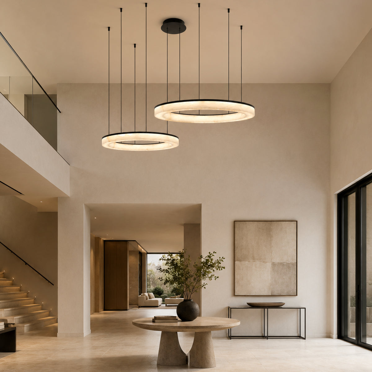 Avrn Novera dimmable two ring chandelier