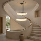 Avrn Novera horizontal resin ring chandelier detail