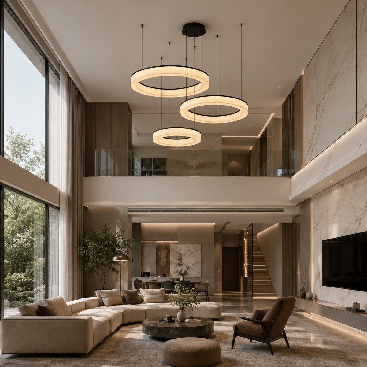 Avrn Novera dimmable three ring chandelier