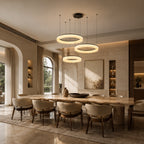 Avrn Novera horizontal resin ring chandelier detail