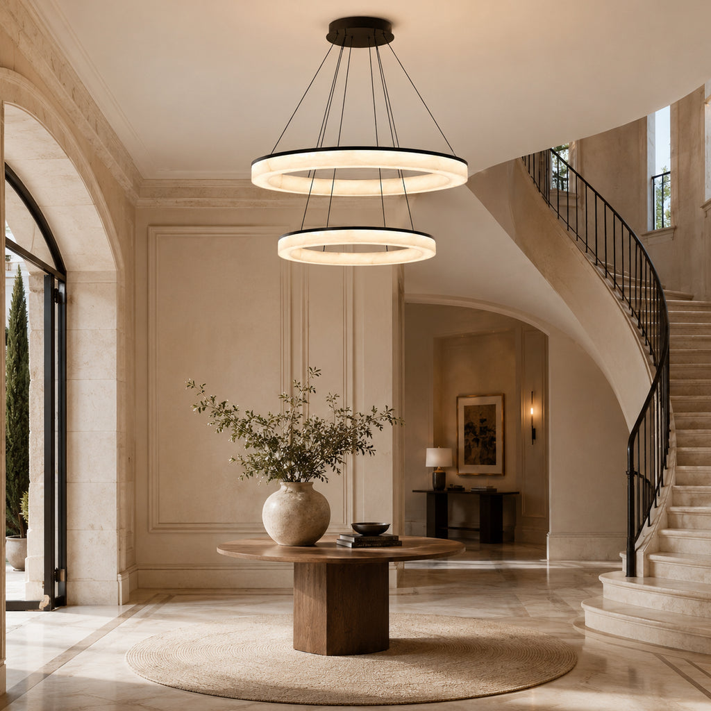 Avrn Novera modern double ring dining chandelier