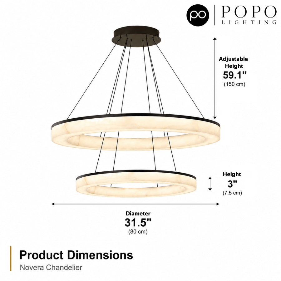 Novera Vertical Double Ring Chandelier 6