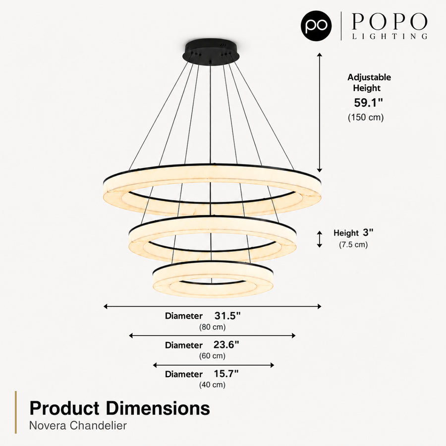 Novera Vertical Polycyclic Ring Chandelier 6