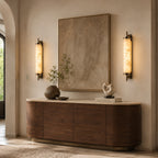 Avrn Orvella alabaster bathroom vanity sconce