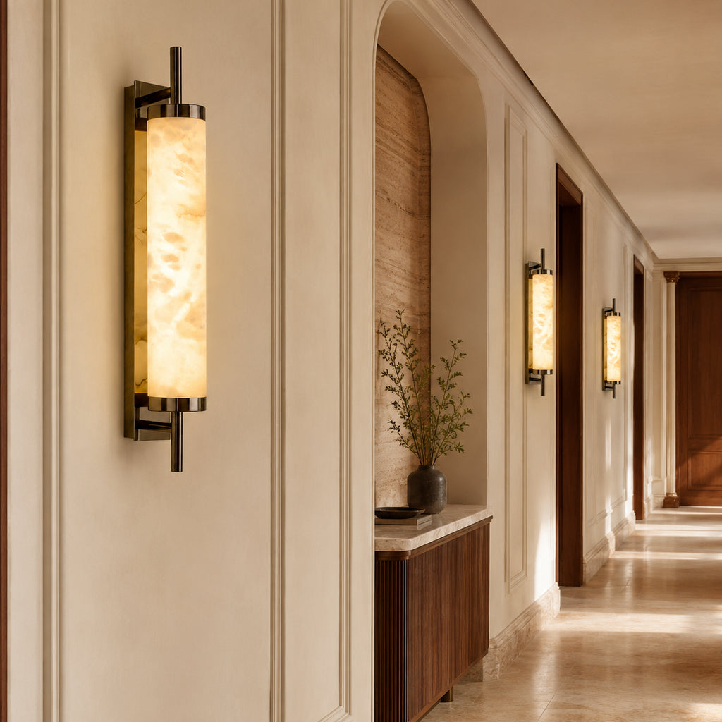 Avrn Orvella alabaster wall sconce