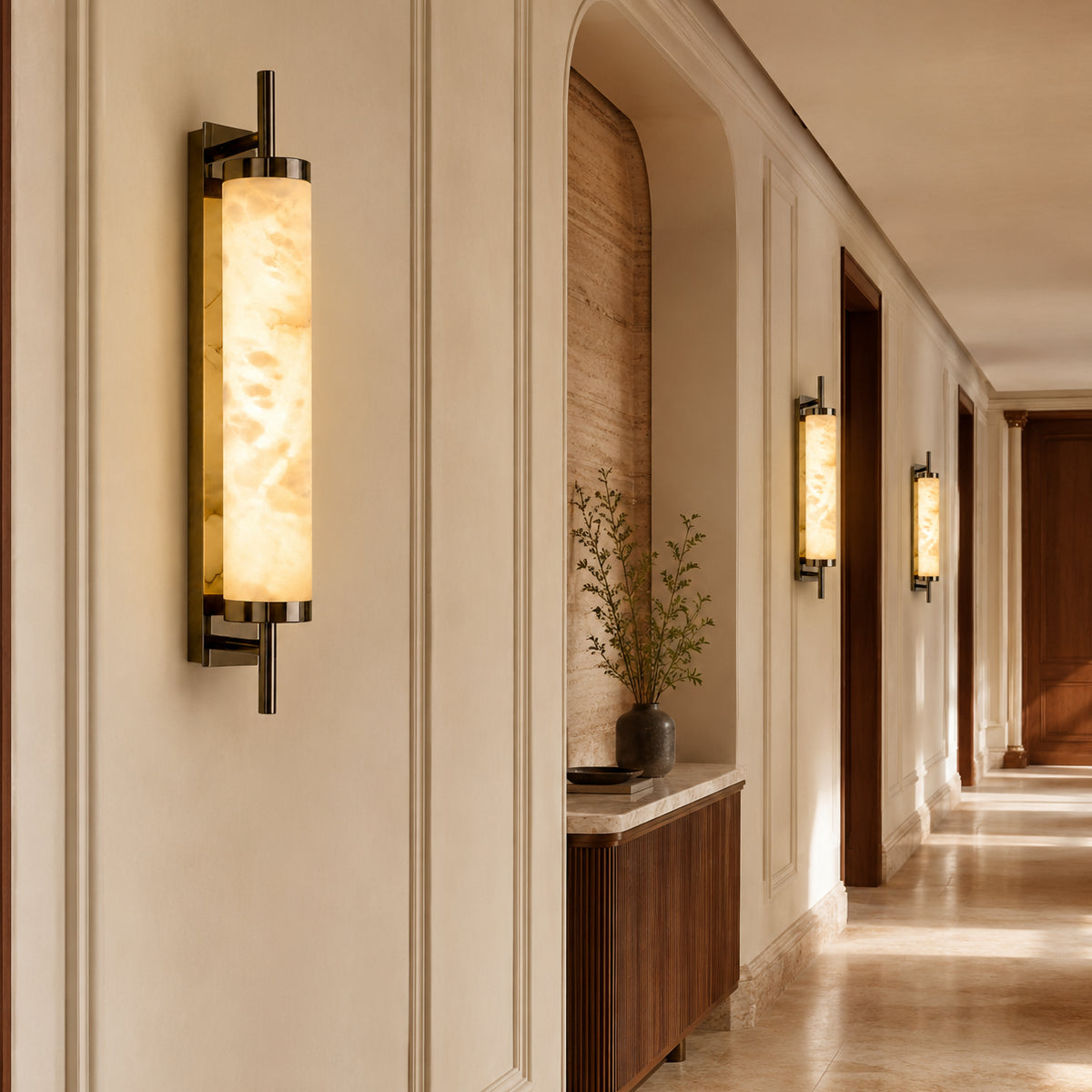 Avrn Orvella alabaster wall sconce