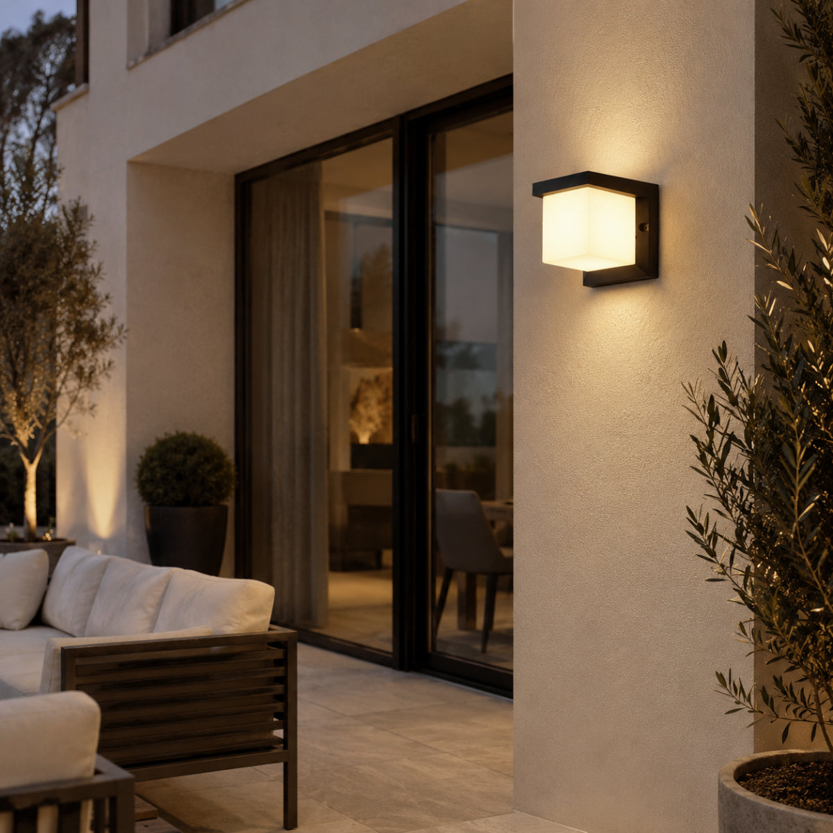 Avrn Sleek waterproof wall sconce for patio