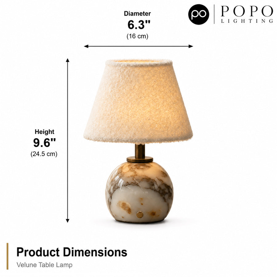 Velune Marble Look Table Lamp 2