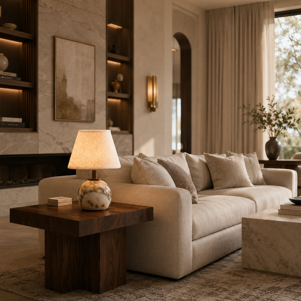 Velune Marble Look Table Lamp 3