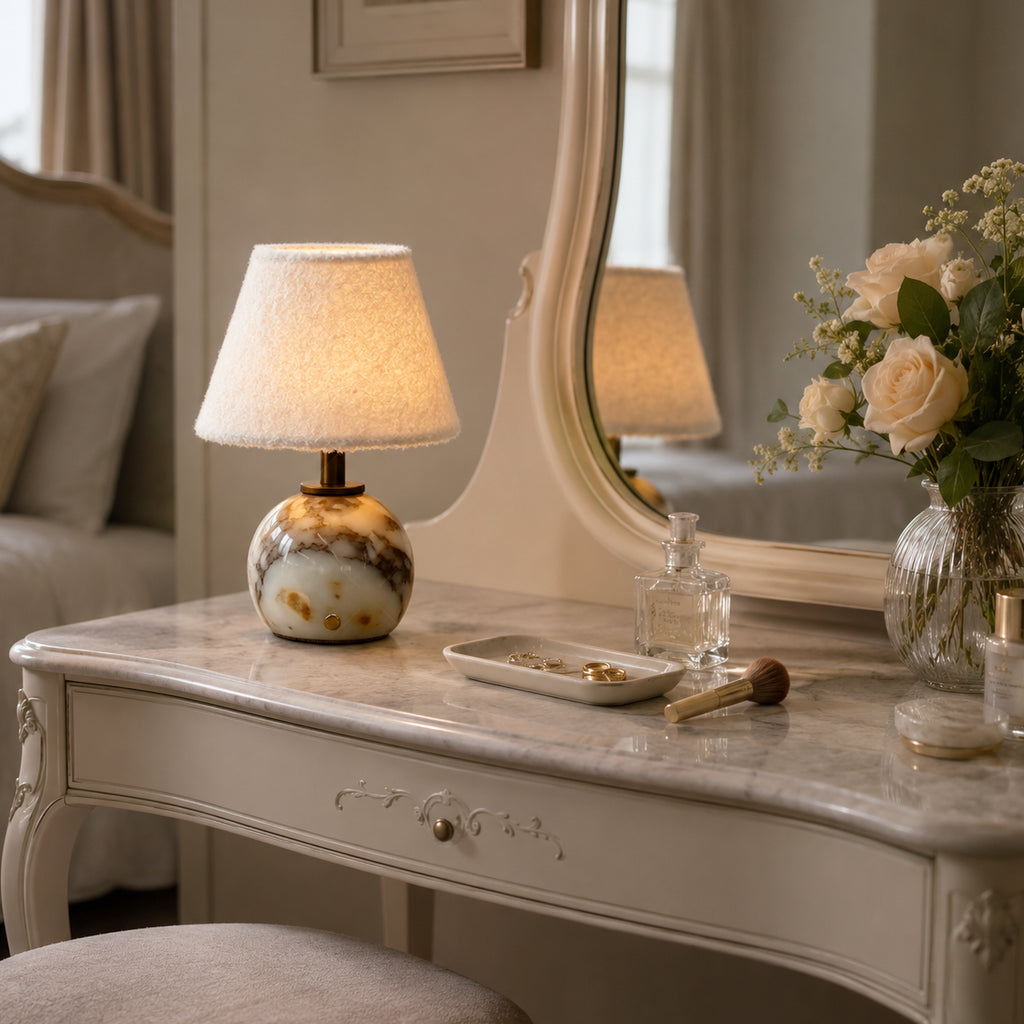 Velune Marble Look Table Lamp 4