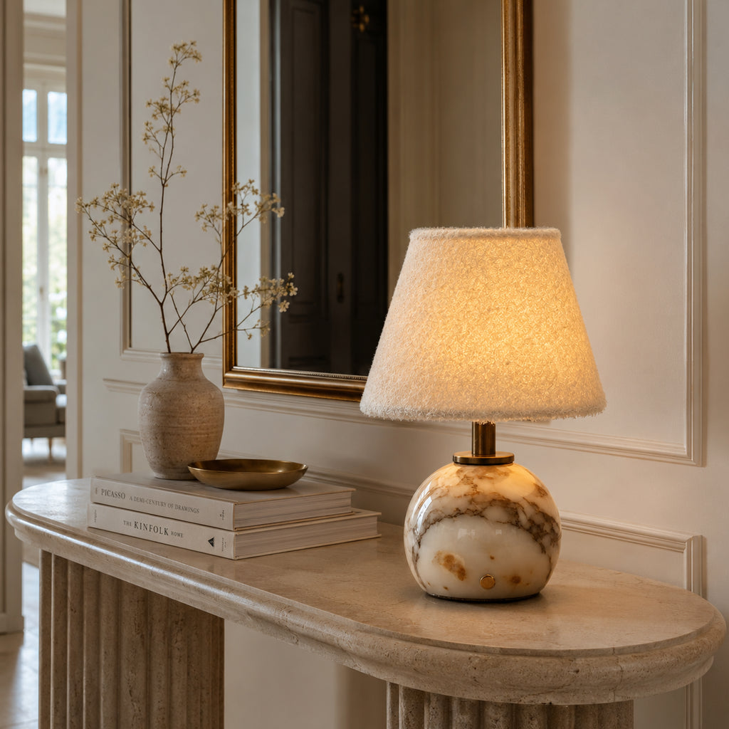 Velune Marble Look Table Lamp 5