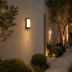 Zenith modern exterior wall sconce with geometric design