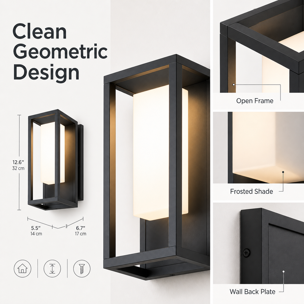 Avrn outdoor wall sconce in use with warm architectural wall light